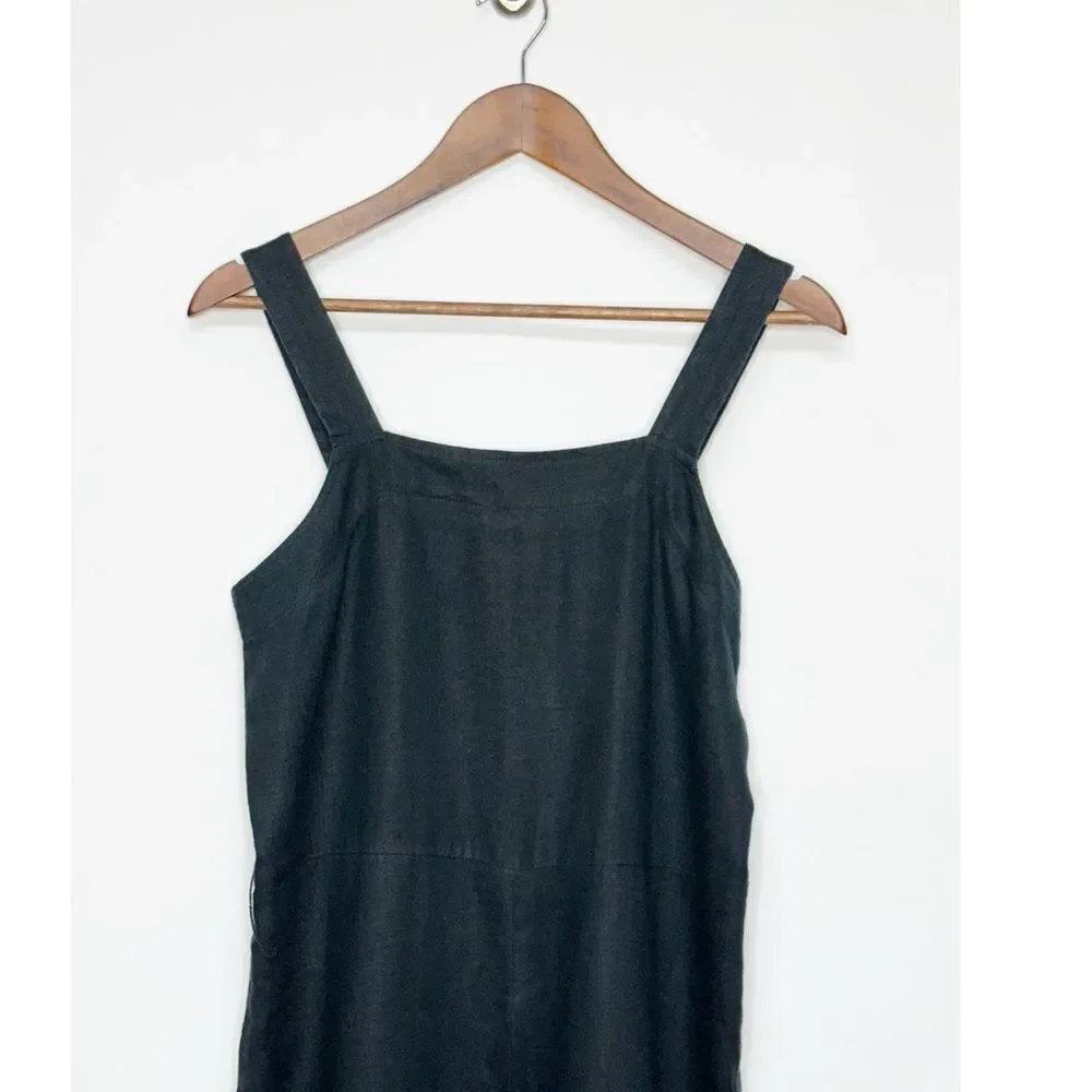 Everlane Linen Jumpsuit in Washed Black Size 4